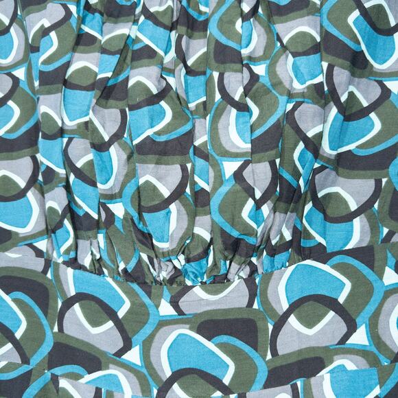 Kensie Blue Patterned Cotton & Silk Blend A-Line Dress Size Small - Picture 2 of 6